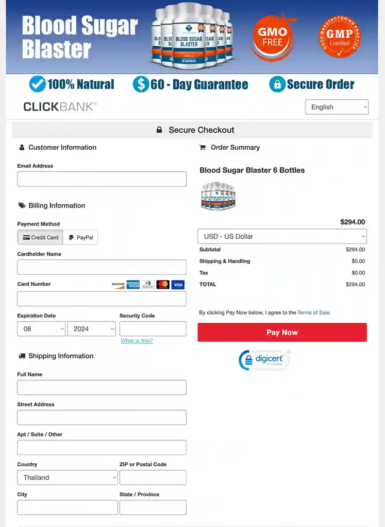 Blood Sugar Blaster Order Page